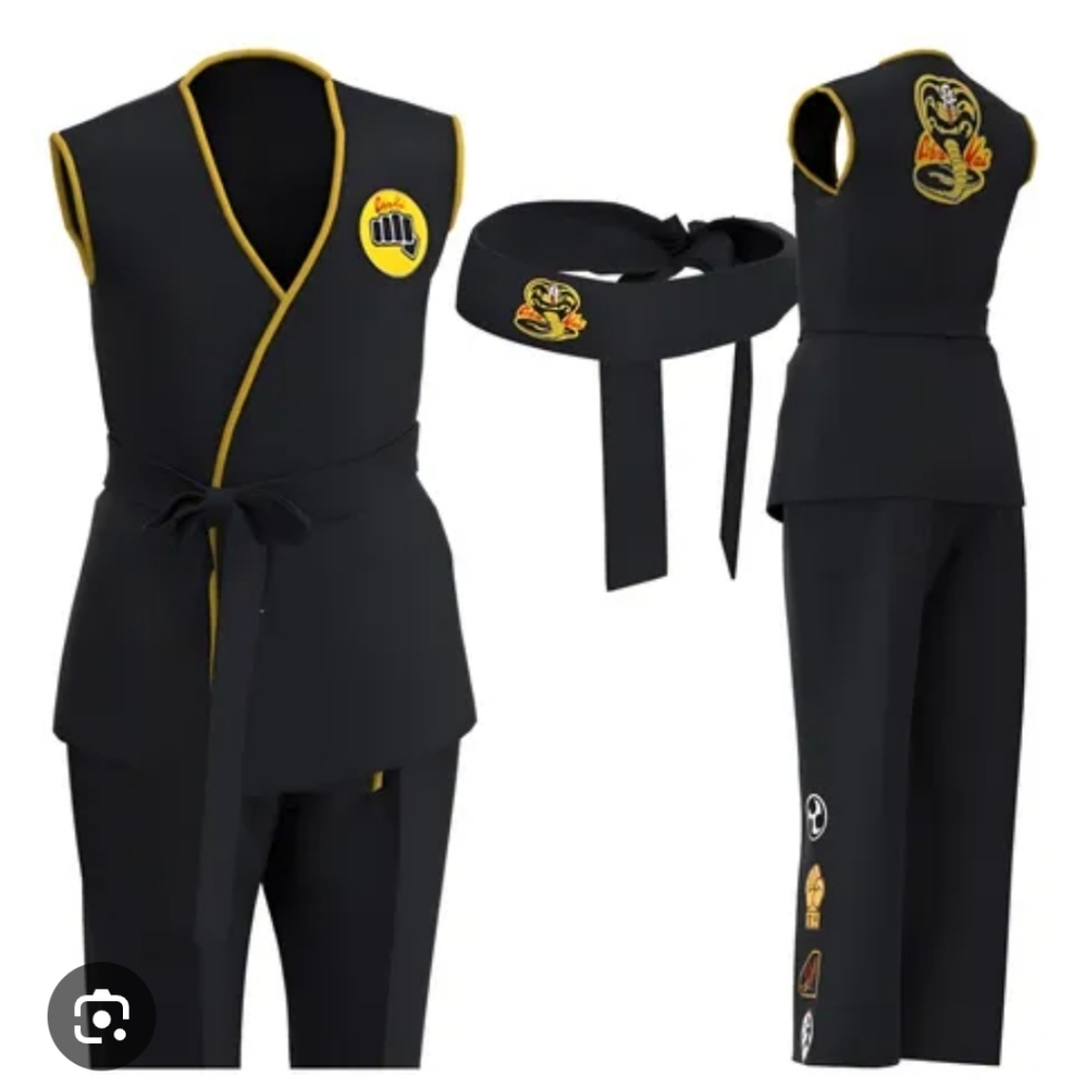 Black Taekwondo Uniform with Cobra Kai Design